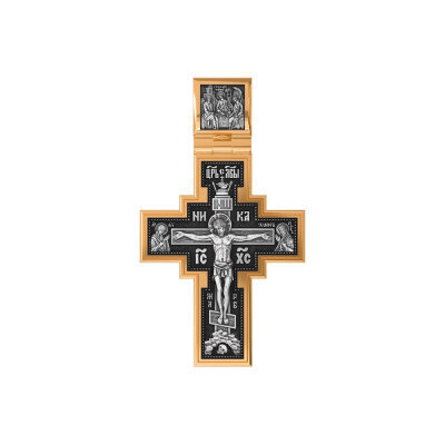 картинка Крест из серебра "Святой Александр Свирский" (42889) 