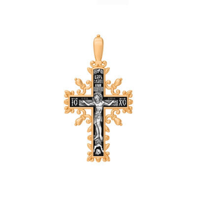 картинка Крест из серебра "Да воскреснет Бог" (42848) 