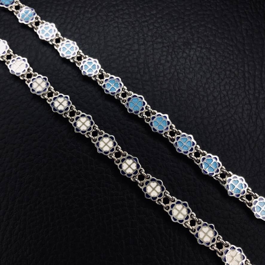 Купить Цепь из серебра с эмалью (92078)