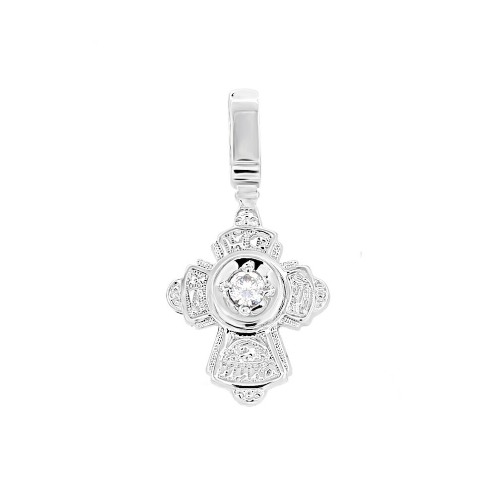 Купить Крест из серебра с фианитом (42539)