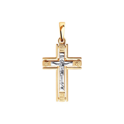 картинка Крест из красного золота "Спаси и Сохрани" (41564) 