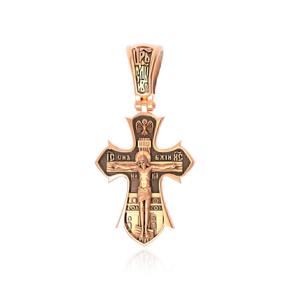 Купить Крест из красного золота "Святой Николай Чудотворец" (2245)