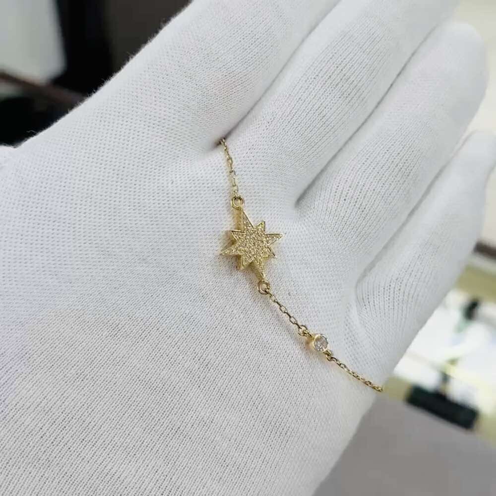 Купить Браслет из желтого золота "Вифлеемская звезда" с бриллиантами (11008)