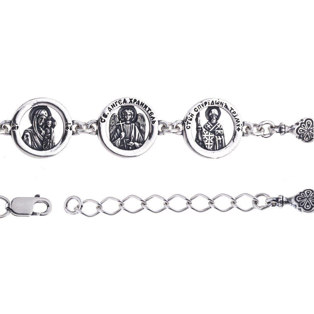 Купить Браслет из серебра "Лики Святых" (12250)