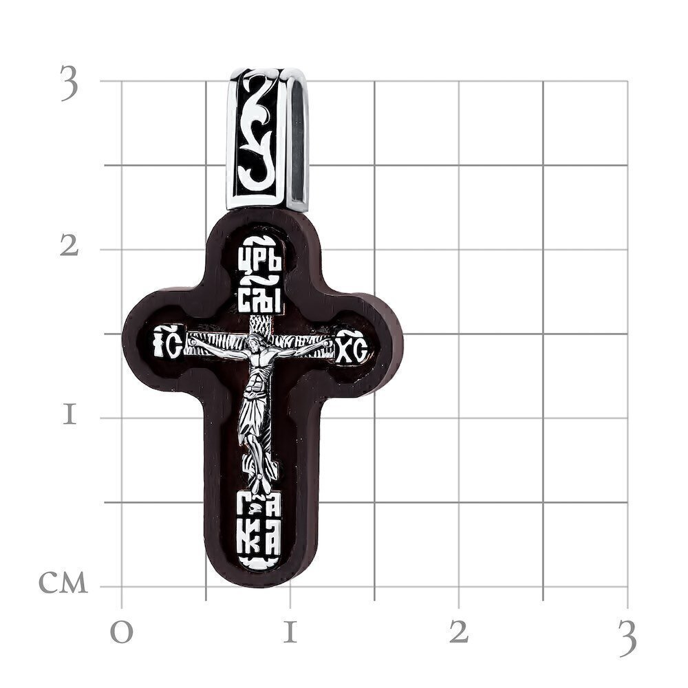 Купить Крест из дерева граб и серебра "Спаси и Сохрани" (42668)