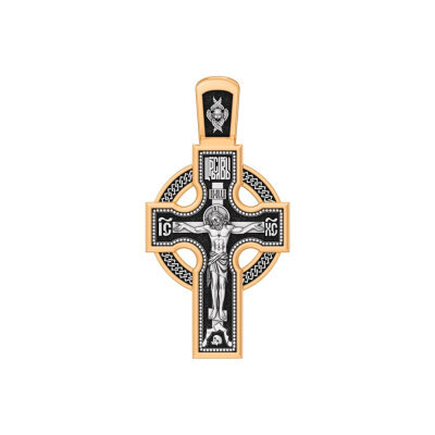 картинка Крест из серебра "Да воскреснет Бог" (42843) 