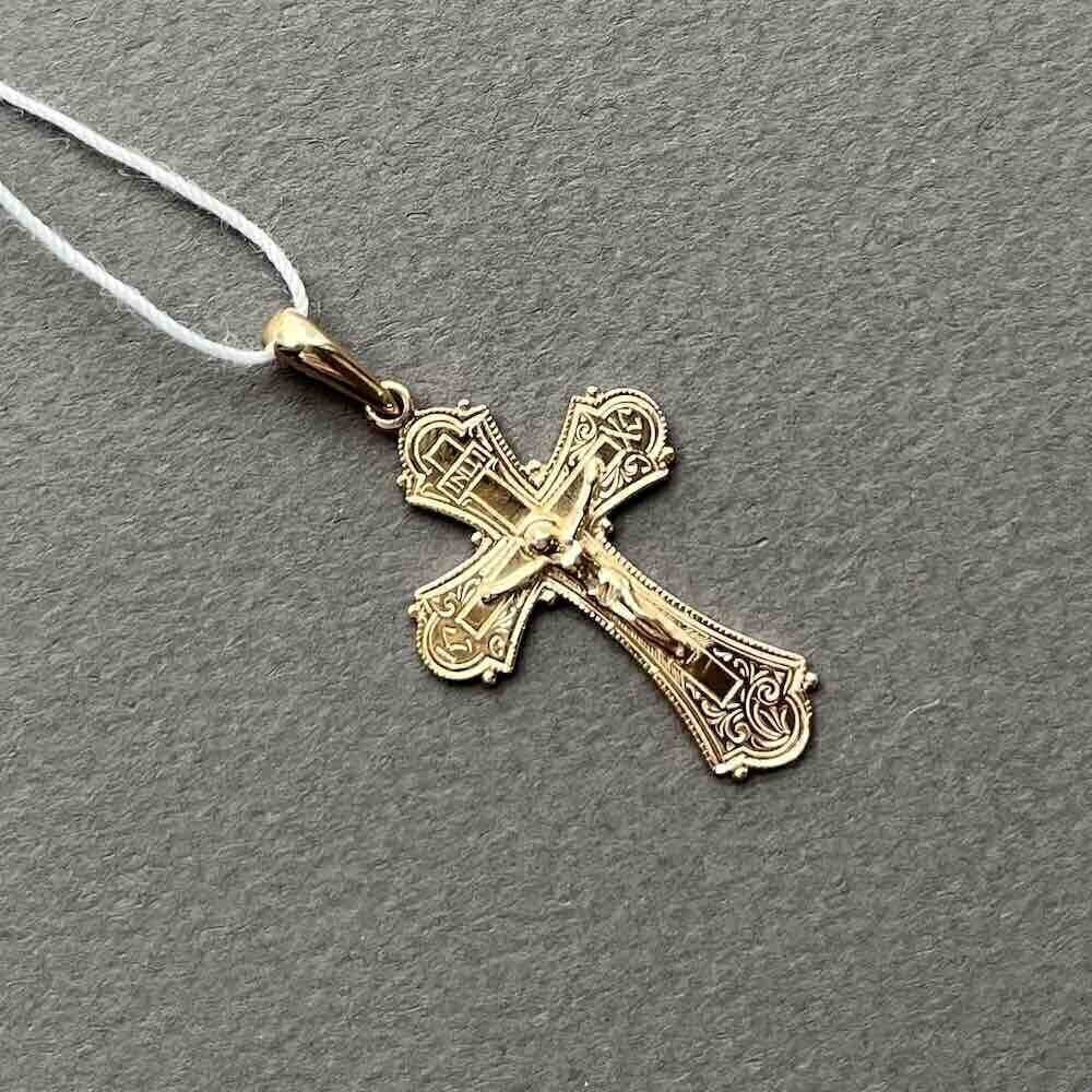 Купить Крест из красного золота "Спаси и Сохрани" (41265)