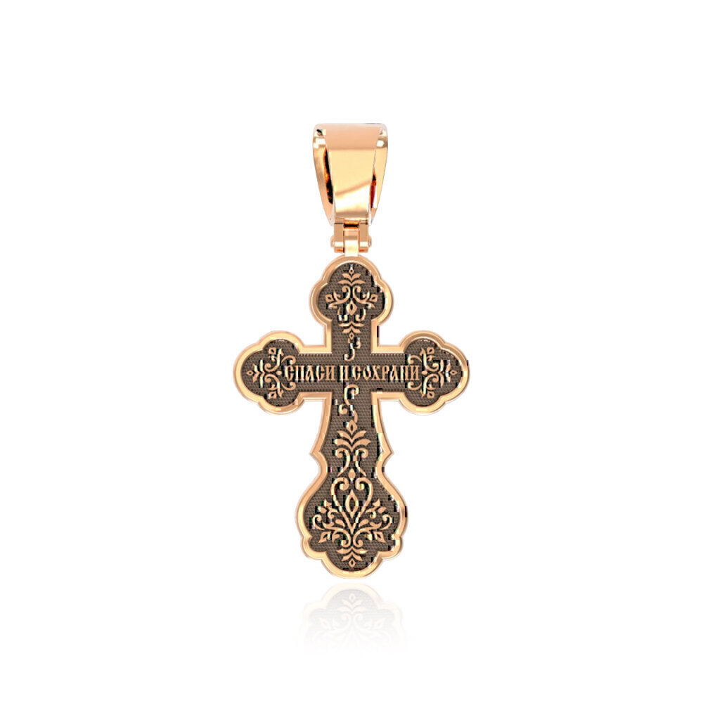 Купить Крест из красного золота "Распятие Христово" (2141)