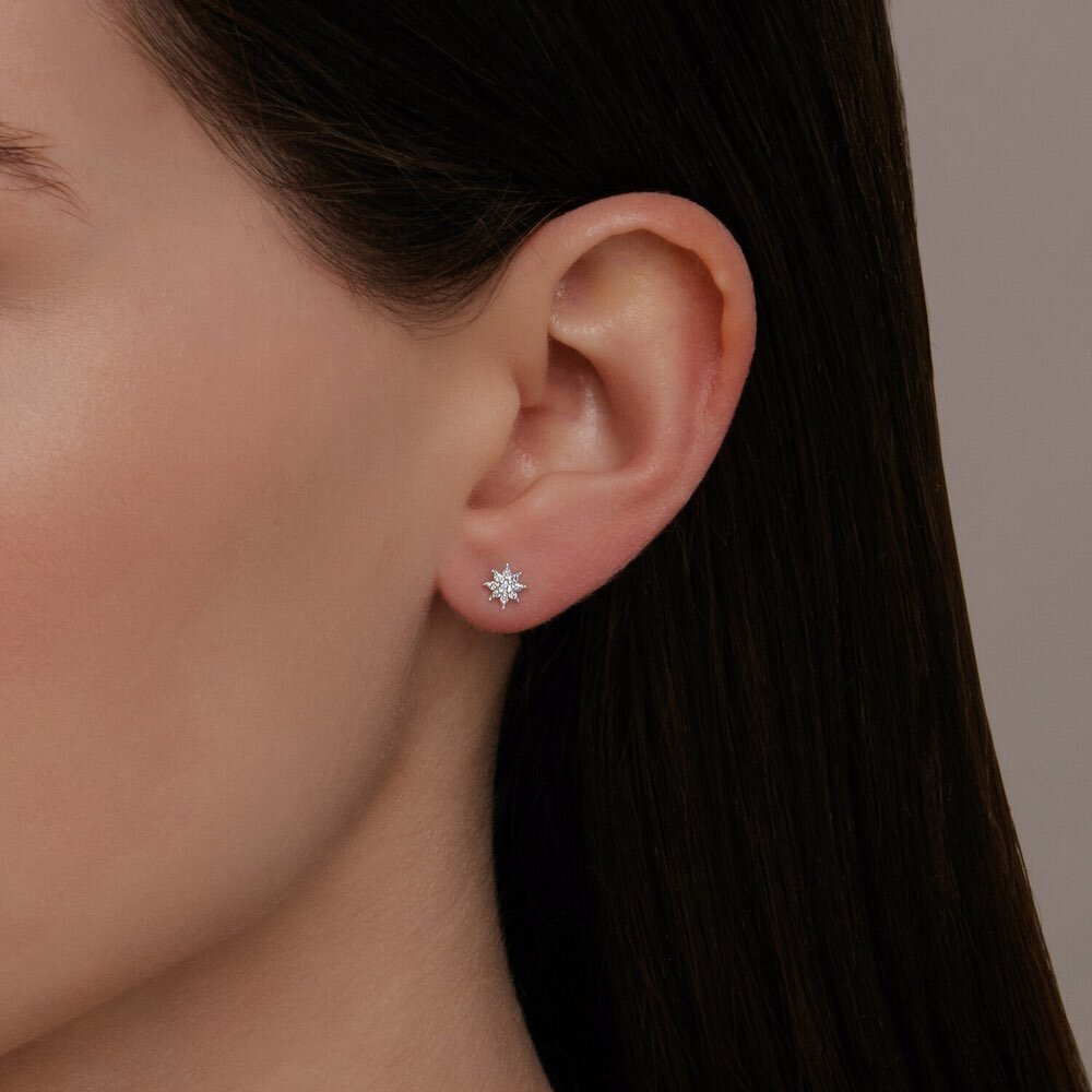 Купить Серьга из белого золота с бриллиантами (71023)