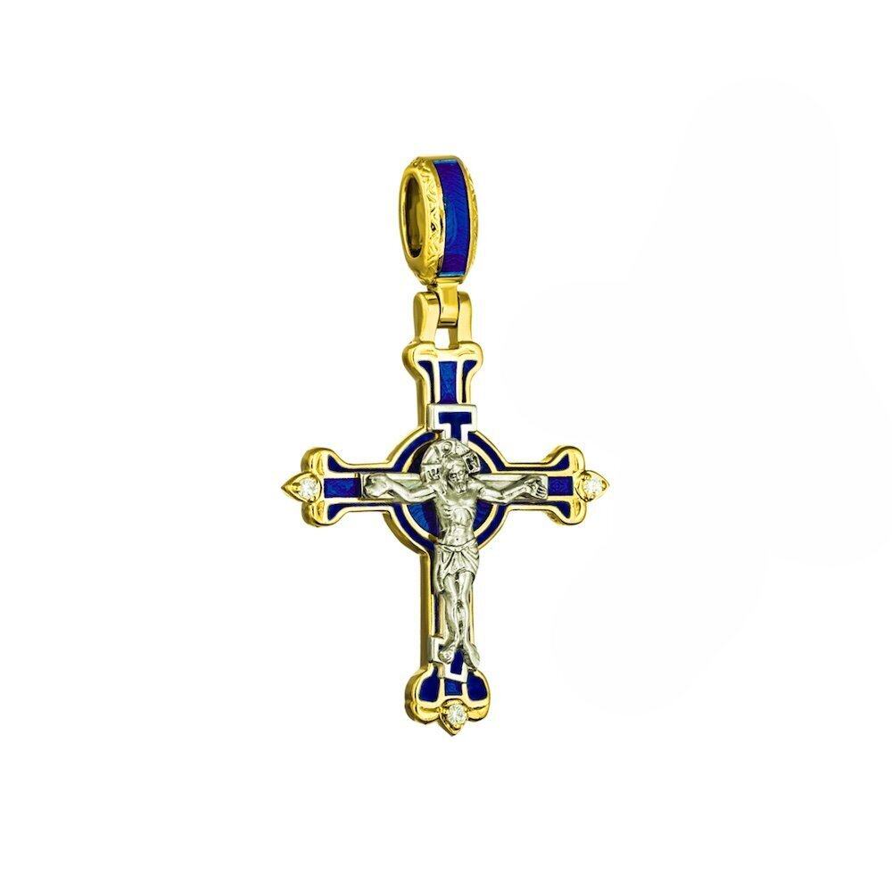 Купить Крест из серебра "Спаси и Сохрани" с фианитами (42796)