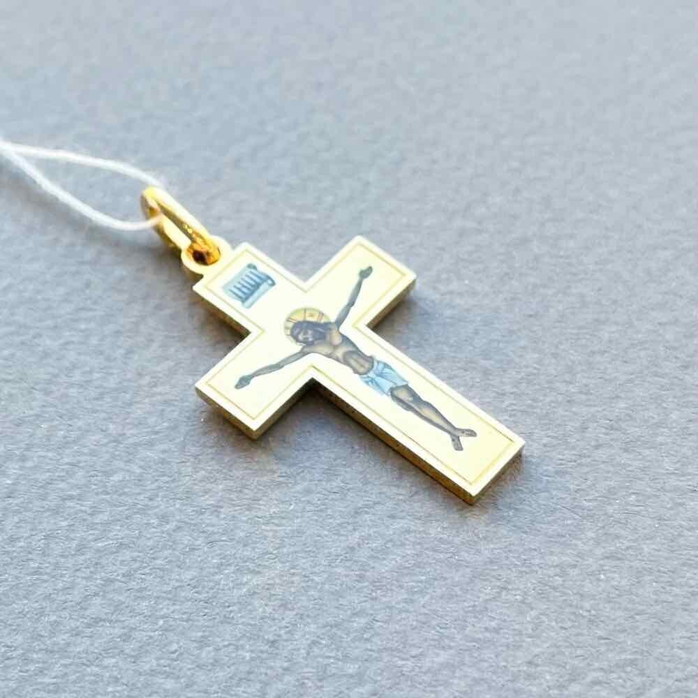 Купить Крест из желтого золота "Распятие Христа" (41374)