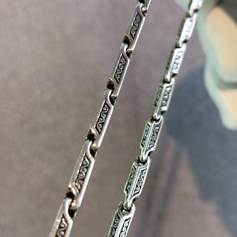 Купить Цепь литая из серебра с узором (92289)