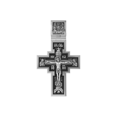 картинка Крест из серебра "Святой Александр Свирский" (42909) 