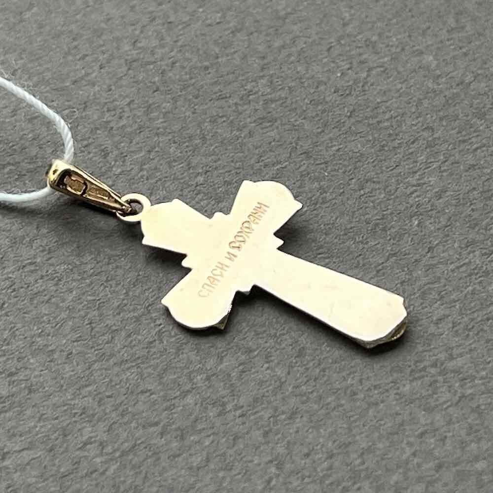 Купить Крест из красного золота "Спаси и Сохрани" (41264)