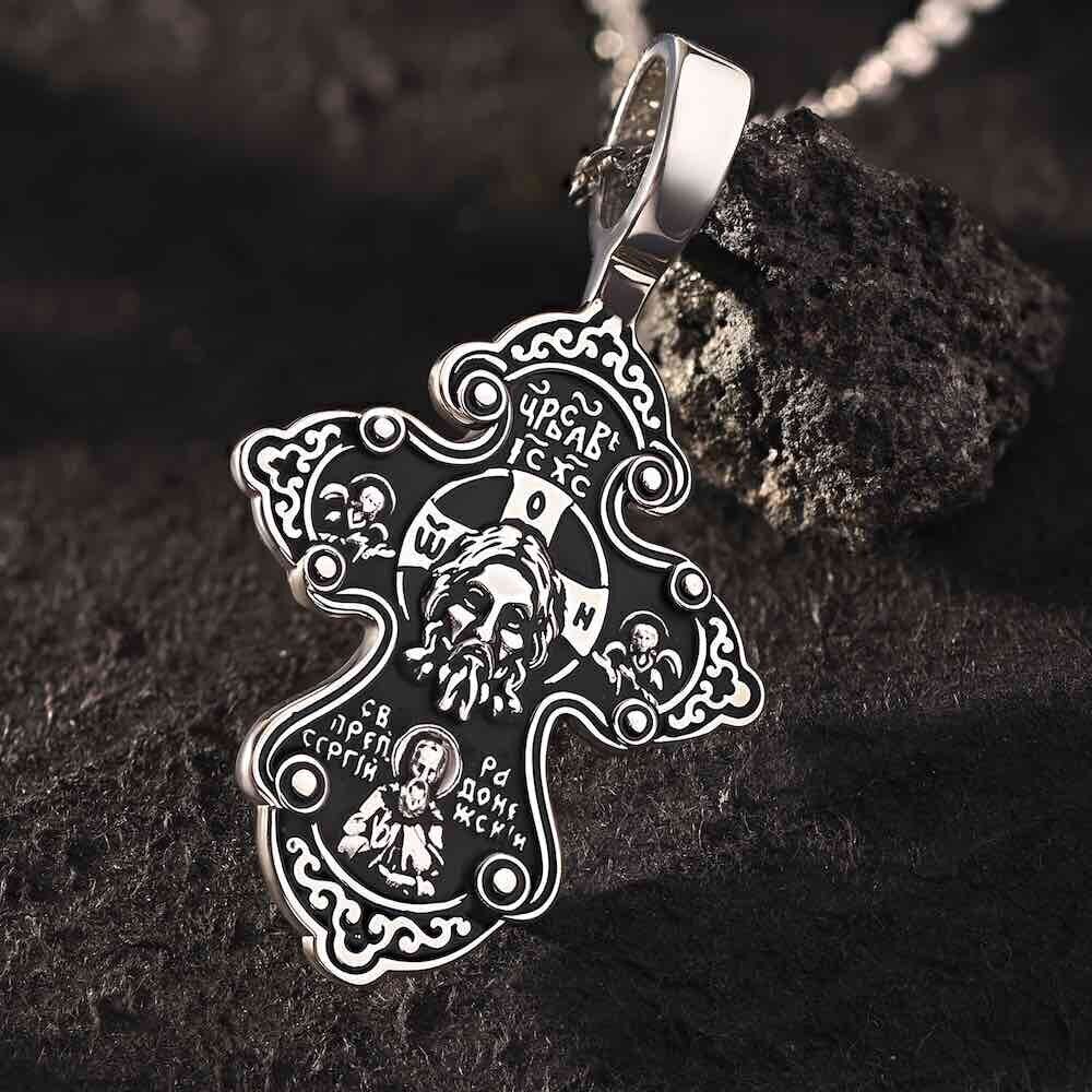 Купить Крест из серебра "Святой Спиридон Тримифунтский" (42733)