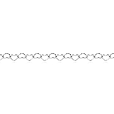 картинка Цепь из серебра "Сердечки" (92410) 