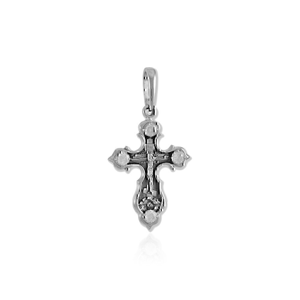 Купить Крест из серебра "Хризма" с фианитами (26655)