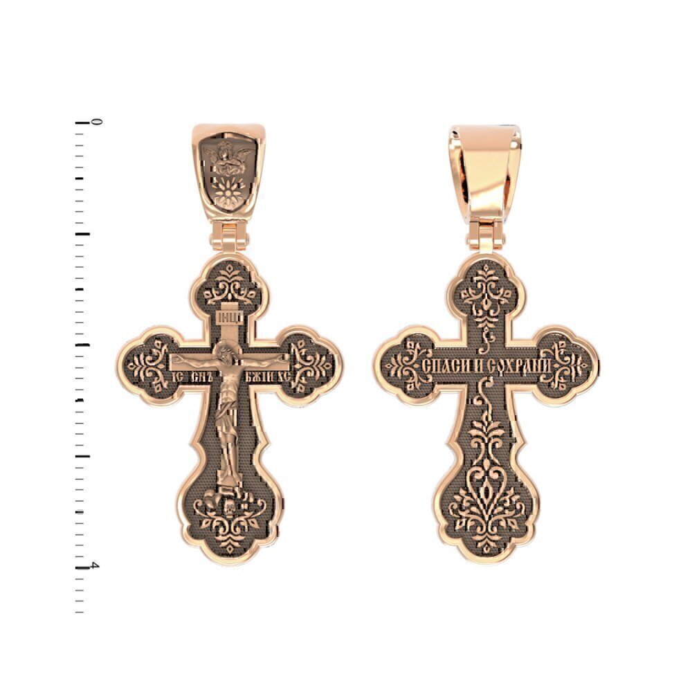 Купить Крест из красного золота "Распятие Христово" (2141)