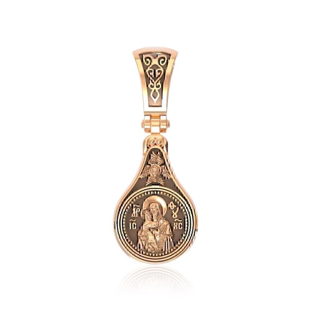 Купить Образ из красного золота "Божия Матерь Владимирская" (3094)