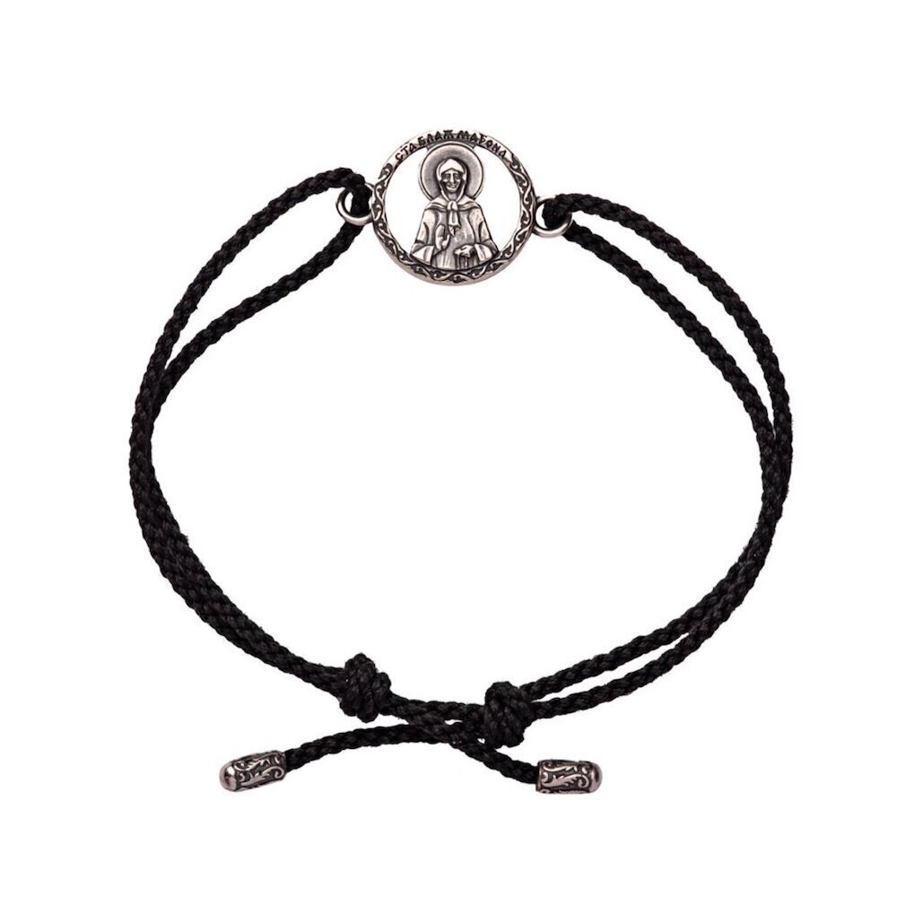 Купить Браслет из шнурка и серебра "Святая Матрона Московская" (12345)