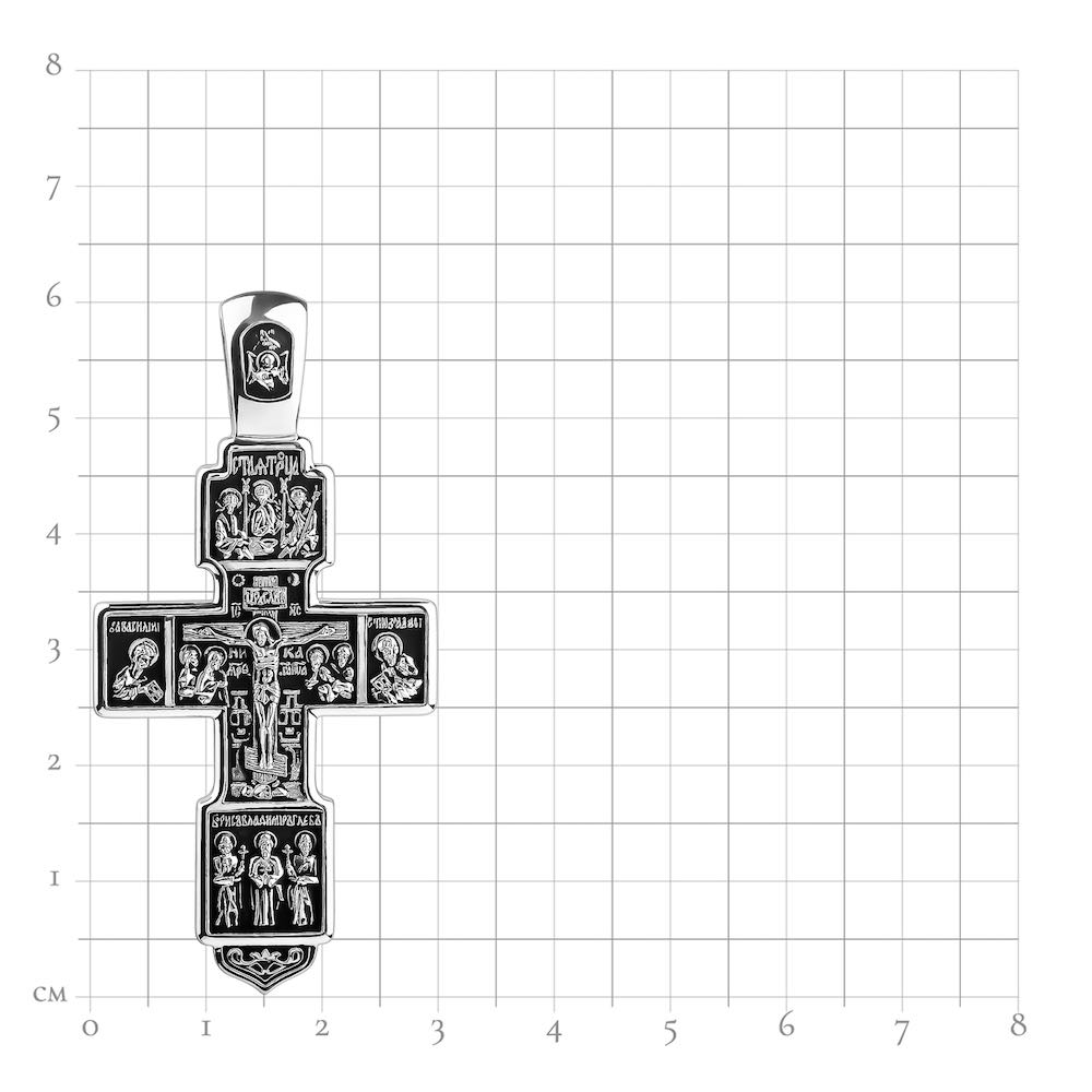 Купить Крест из серебра "Святые покровители" (42728)