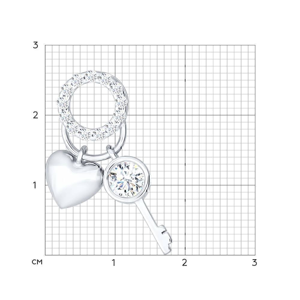 Купить Шарм из серебра "Сердце и ключ" (36702)