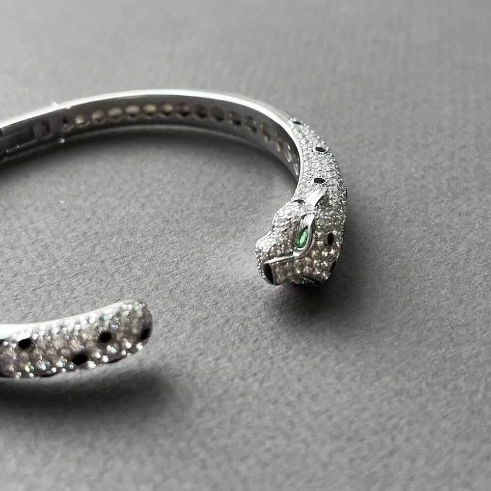 Купить Браслет из серебра "Пантера" с фианитами (12413)