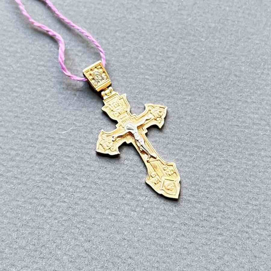 Купить Крест из красного золота "Святой Сергий Радонежский" (41052)