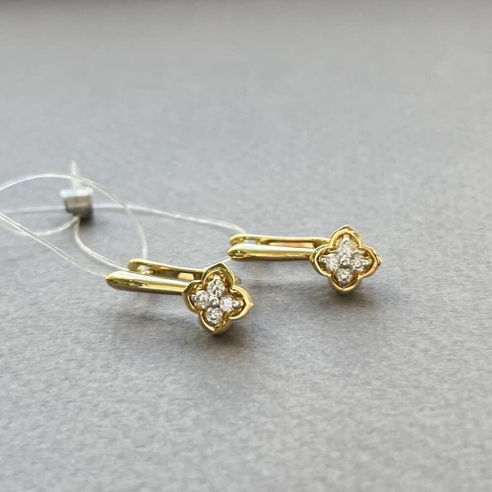 Серьги из желтого золота с бриллиантами (71017)
