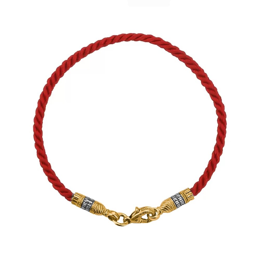 Купить Браслет из шнурка и серебра "Помилуй Мя Грешного" (12384)