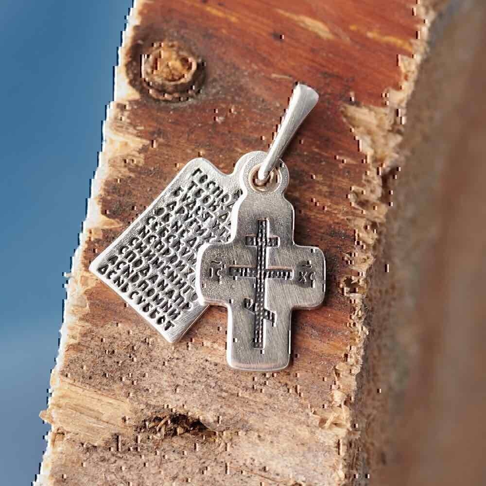 Купить Крест из серебра "Десять заповедей" (929327)