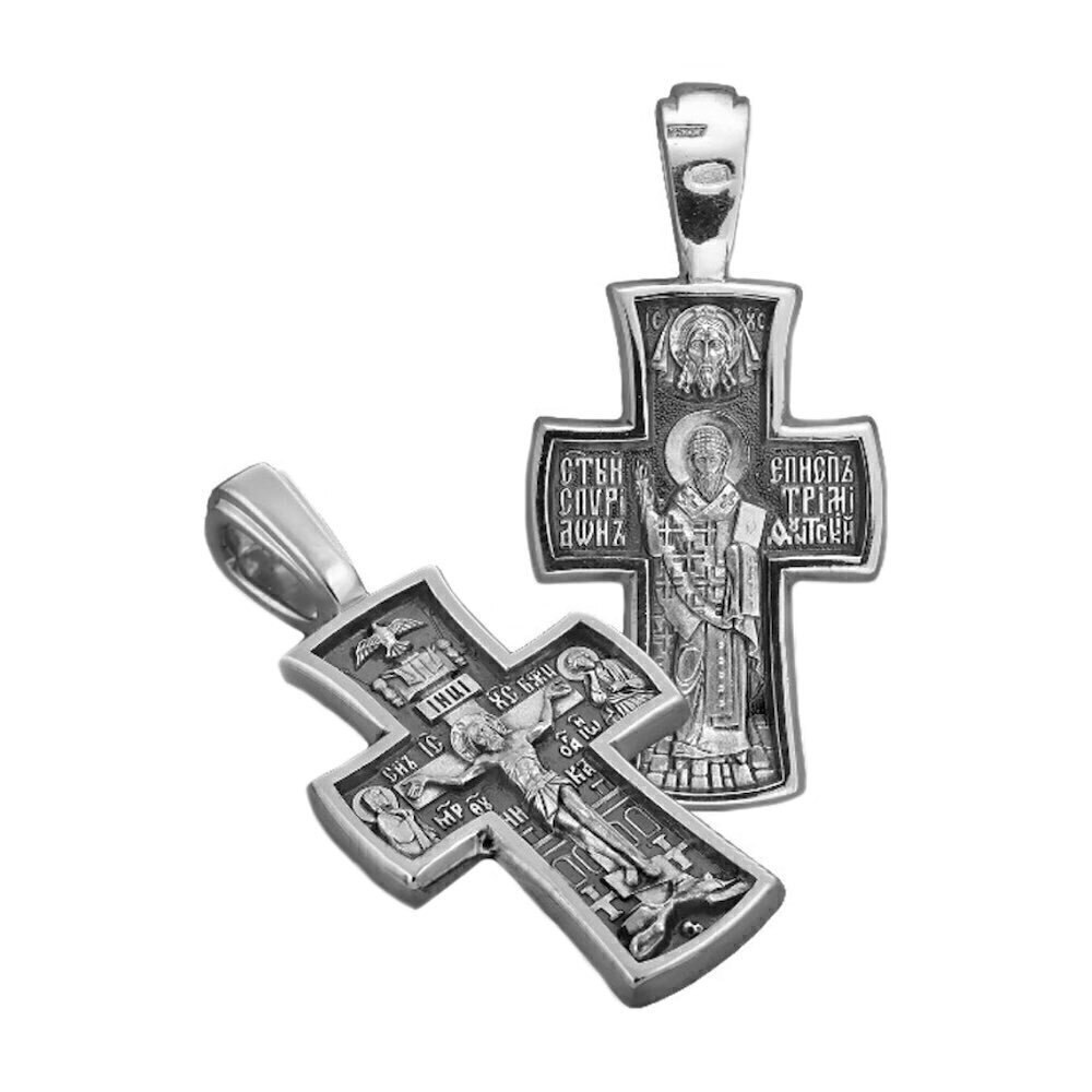 Купить Крест из серебра "Святой Спиридон Тримифунтский" (42102)