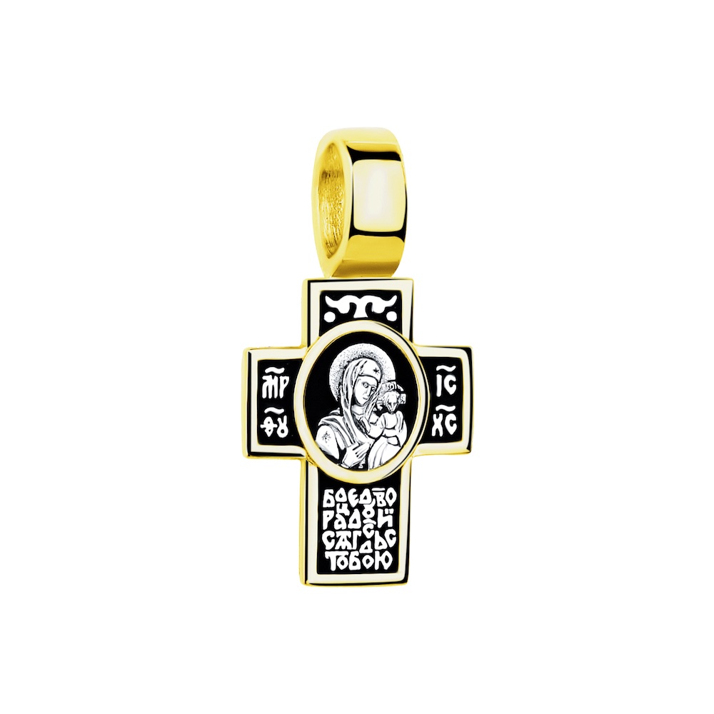 Купить Крест из серебра "Божия Матерь Казанская" (42657)