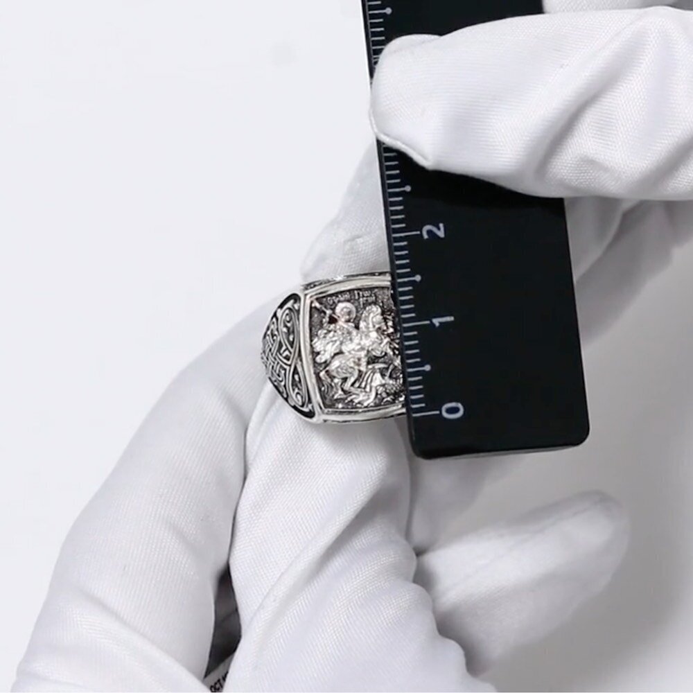 Купить Кольцо из серебра "Святой Георгий Победоносец" (32364)