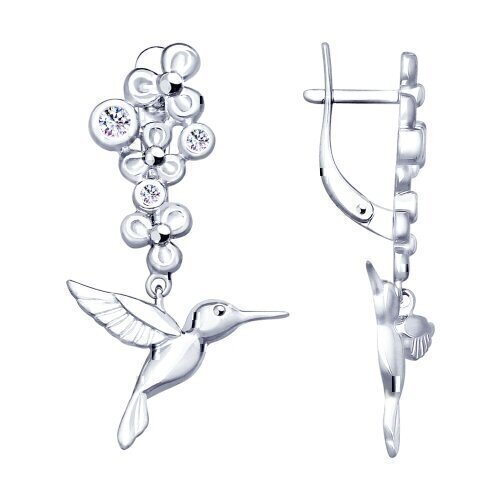 Купить Серьги из серебра "Колибри" (9275)