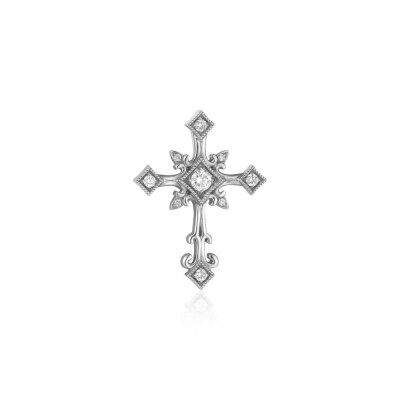 картинка Крест из белого золота с бриллиантами (41227) 