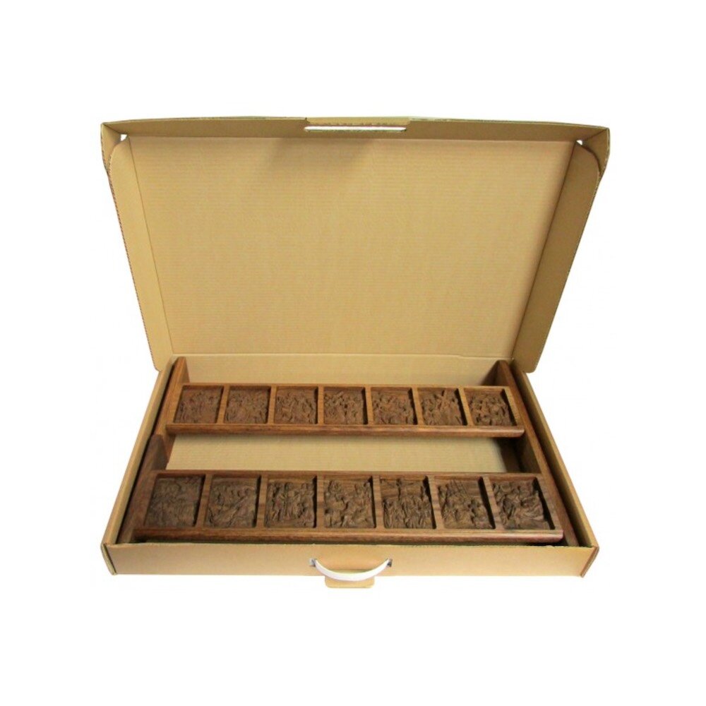 Купить Полка для икон двухъярусная "Страсти Христовы" мореный дуб (82281)