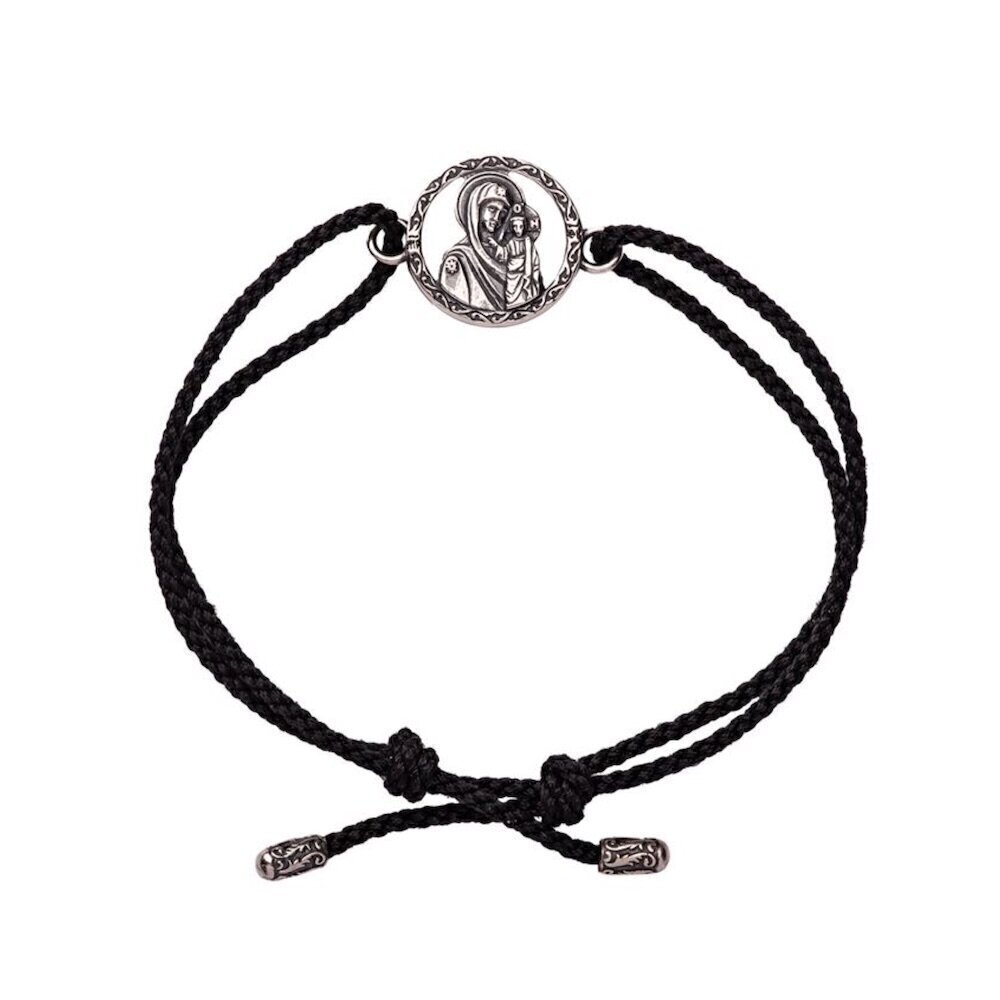 Купить Браслет из шнурка и серебра "Божия Матерь Казанская" (12265)