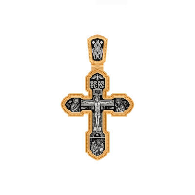 картинка Крест из серебра "Святые покровители" (42821) 