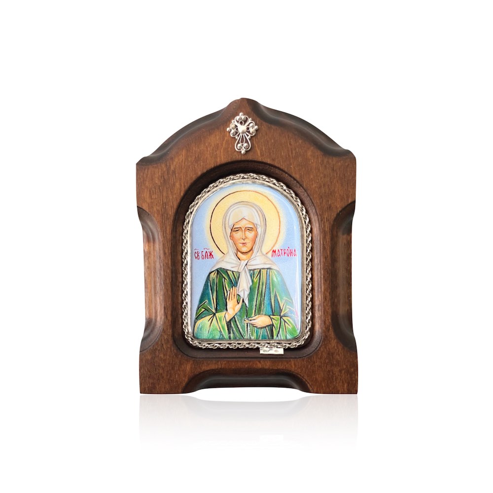 Купить Икона "Святая Матрона Московская" эмаль финифть (20206)