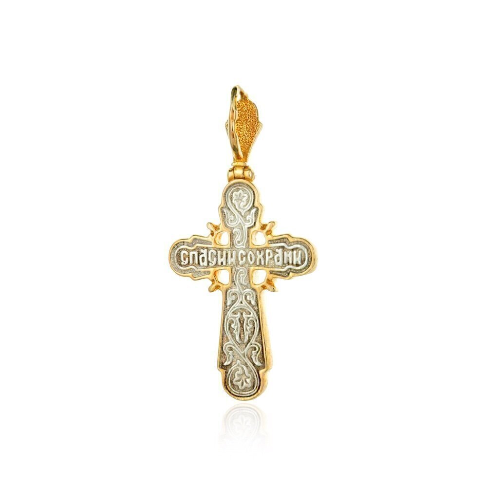 Купить Крест из серебра с позолотой "Спаси и Сохрани" (27131)