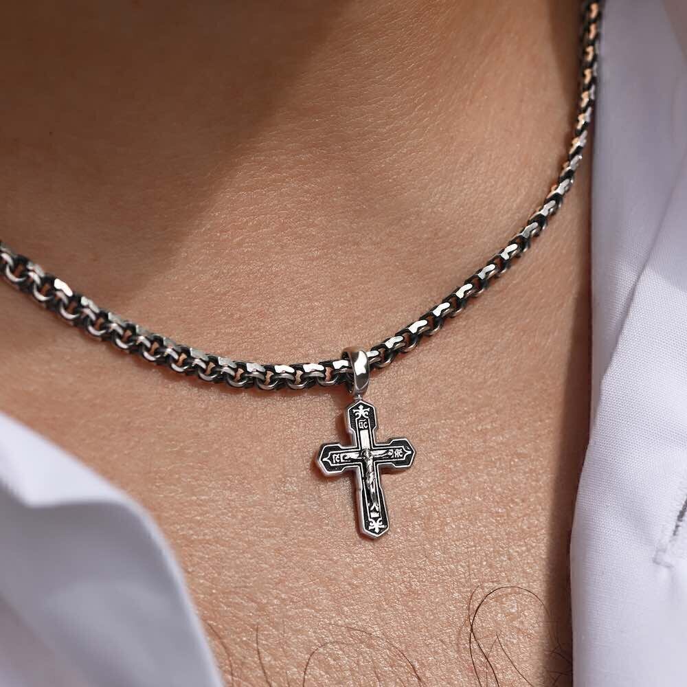 Купить Крест из серебра "Помилуй Мя Грешного" (42747)