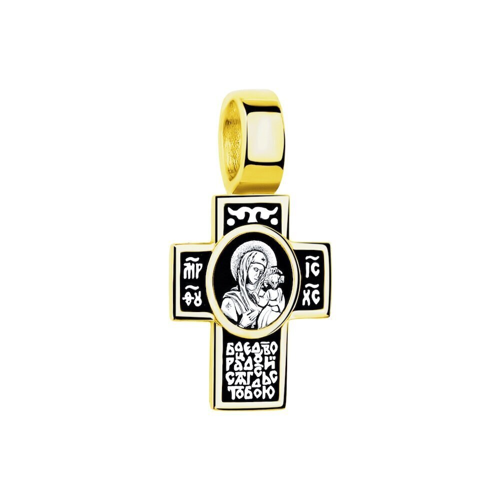 Купить Крест из серебра "Божия Матерь Казанская" (42657)