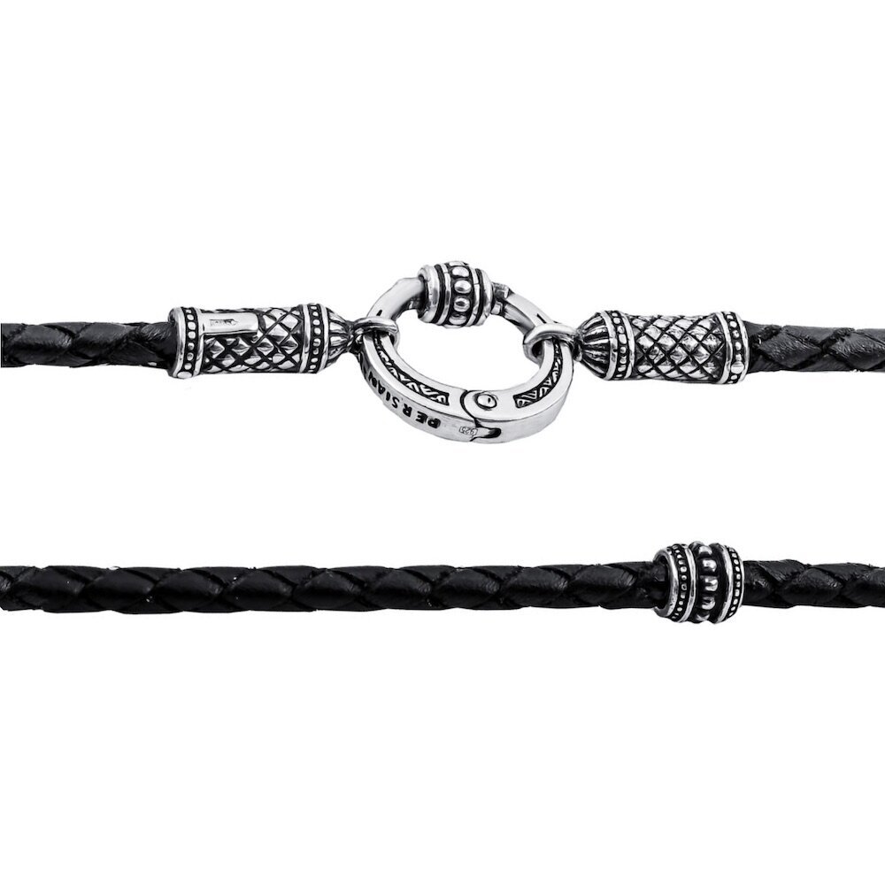 Купить Гайтан с круглым замком из серебра и бусинами (92253)