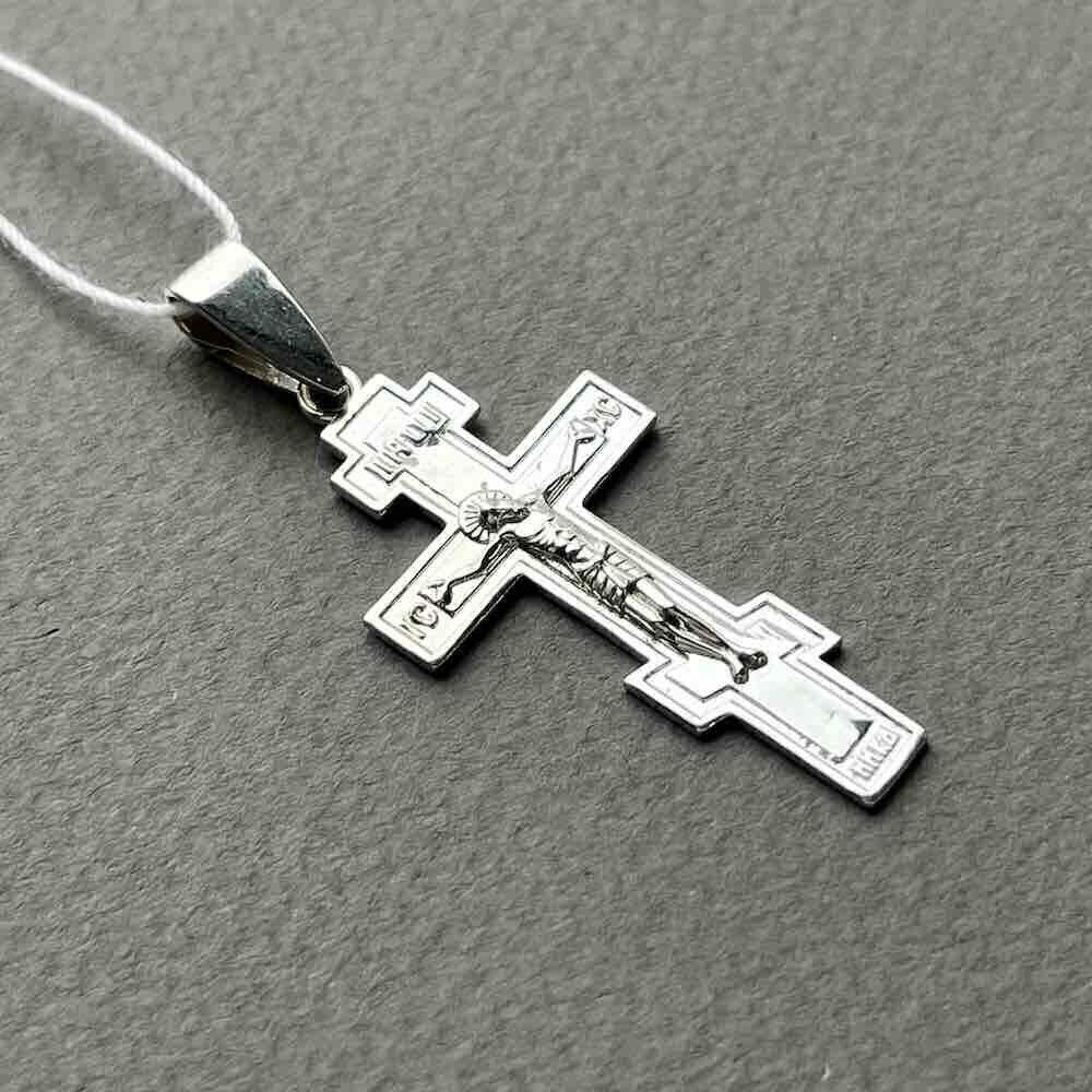 Купить Крест из белого золота "Спаси и Сохрани" (41442)