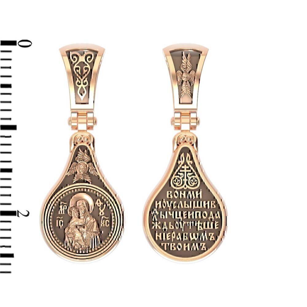 Купить Образ из красного золота "Божия Матерь Владимирская" (3094)