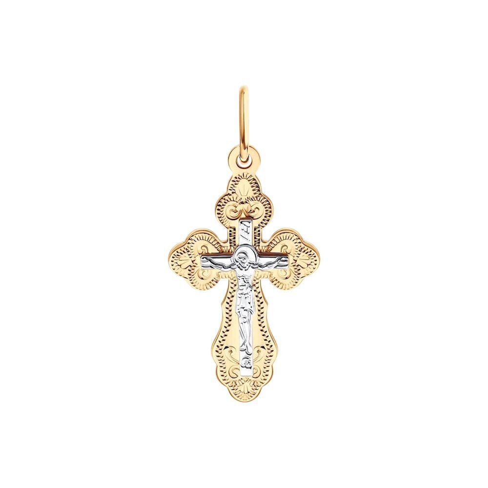 Купить Крест из красного золота "Спаси и Сохрани" (41570)