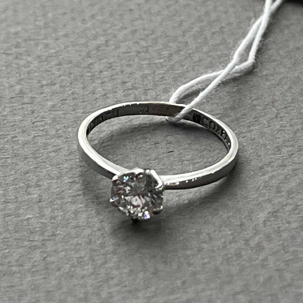 Купить Кольцо из белого золота "Спаси и Сохрани" с фианитом (31064)