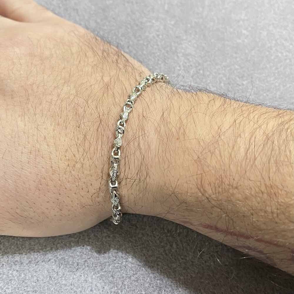 Купить Браслет литой из белого золота "Господи помилуй" (11002)