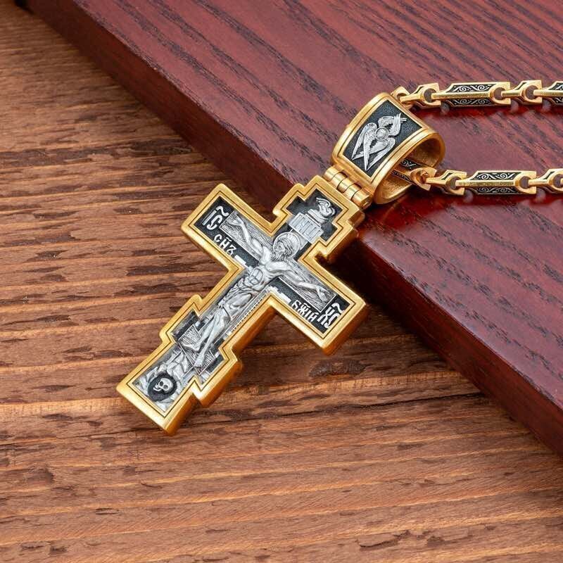 Купить Крест из серебра "Да воскреснет Бог" (42819)